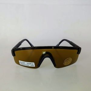 (NWT) Vintge 90's Small One Piece Razor Blade Sports Sunglasses (M.Black)